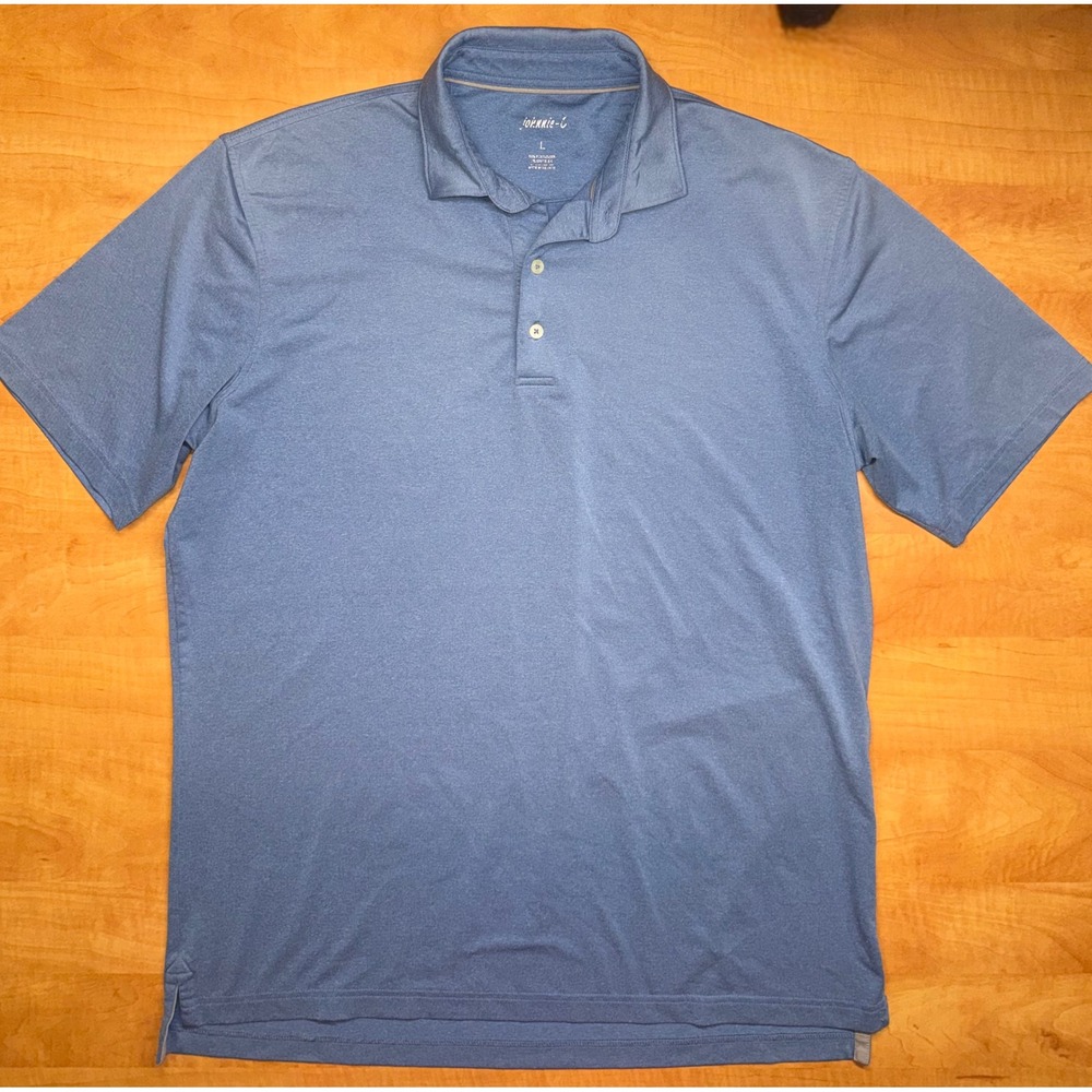 Johnnie-O Mens Blue Heathered Performance Golf Polo Shirt Size Large L